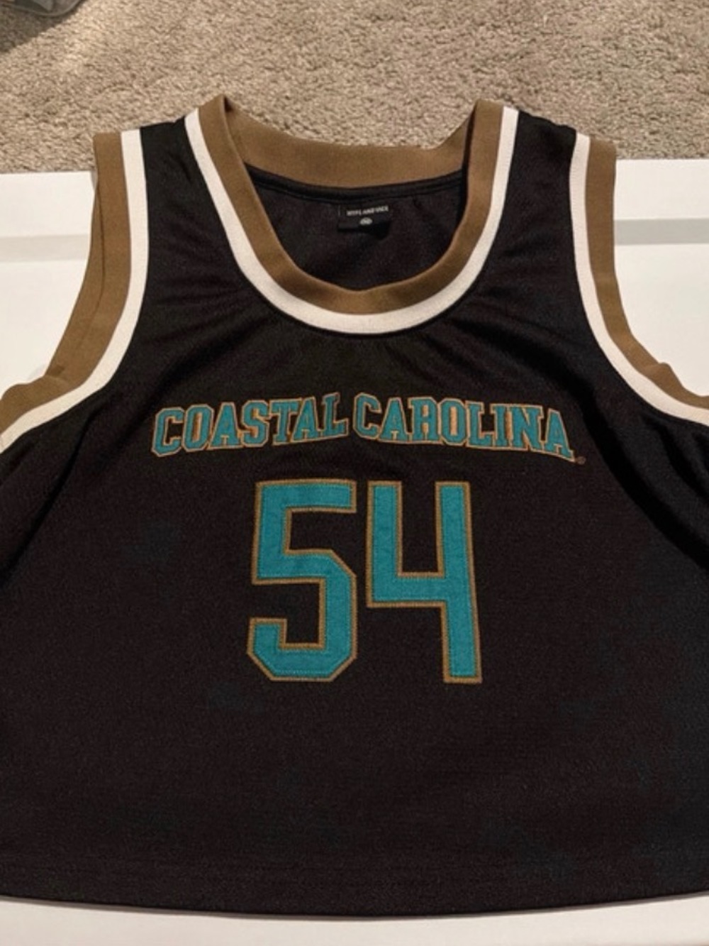 Coastal Carolina Women’s Black & Teal Basketball Tank Top - Number 54